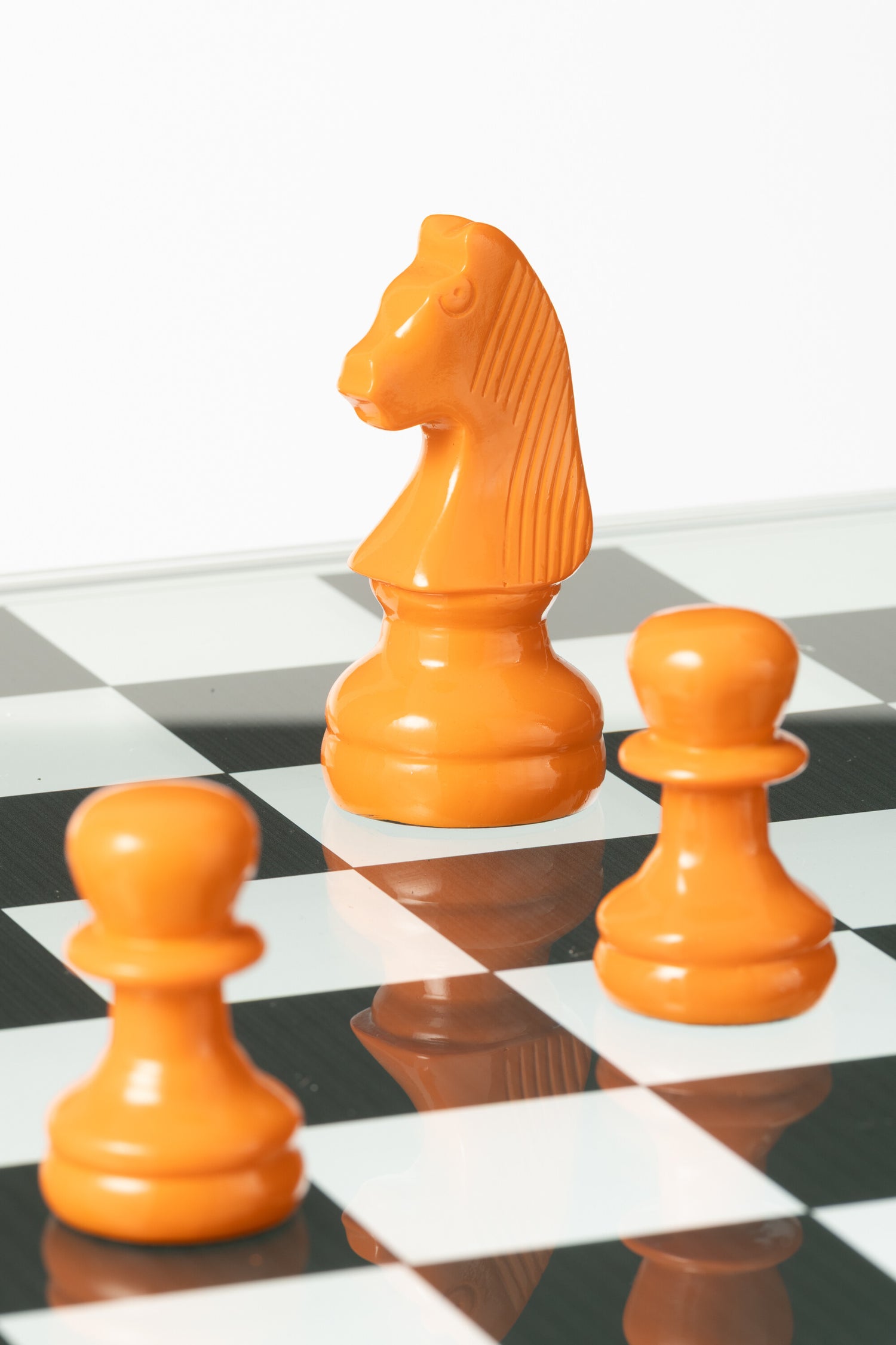 Schaakspel Dieren Hars Blauw/Oranje