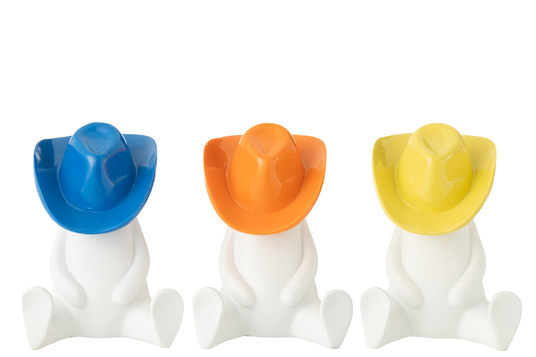 Cowboyhoed figuur hars mix assortiment van 3