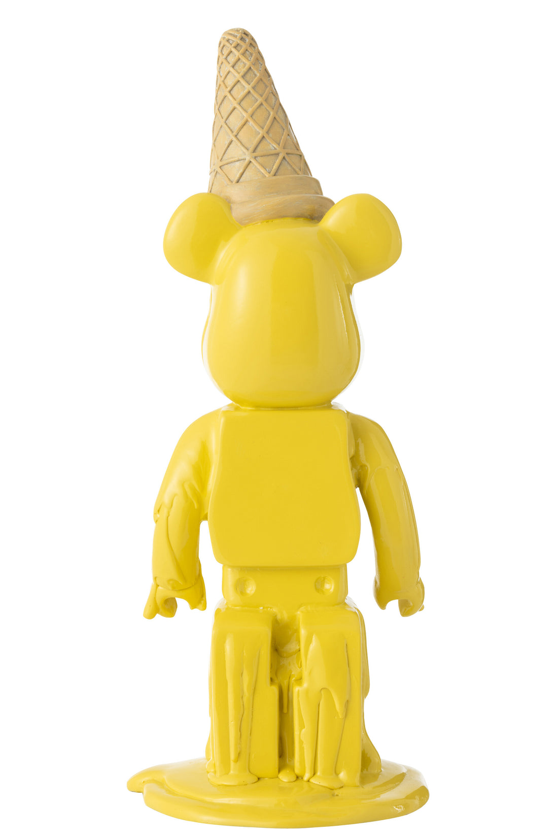 IJsbeer hoorntje van hars geel