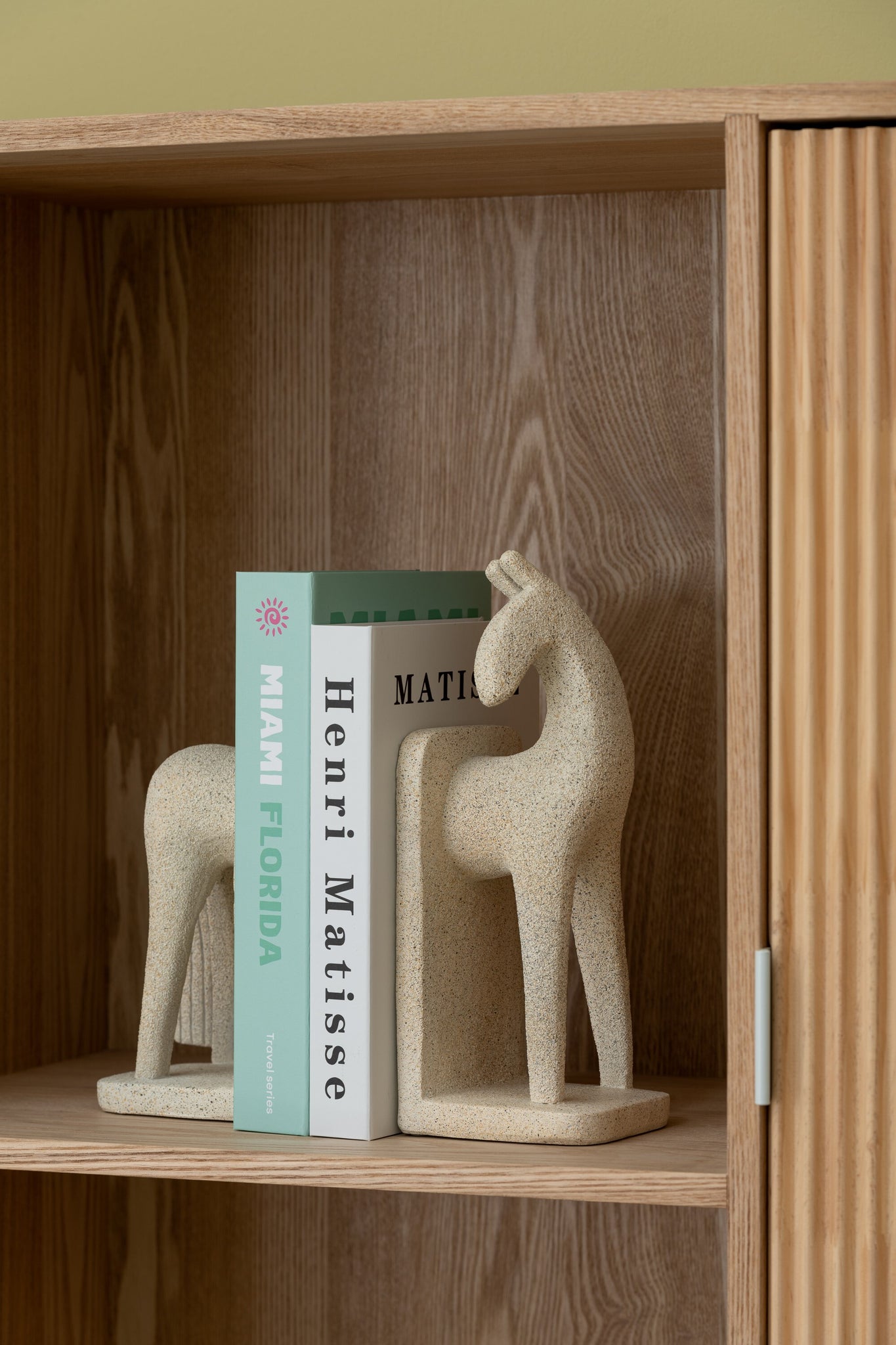 Set van 2 boekensteunen Paard Modern Resin Beige