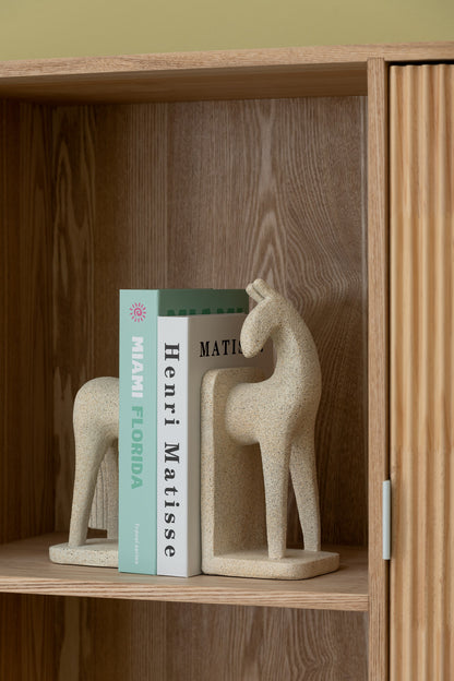 Set van 2 boekensteunen Paard Modern Resin Beige