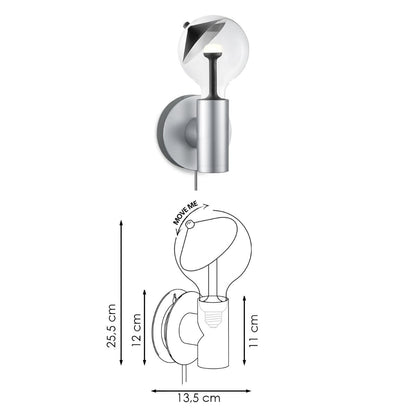 Wandlamp Move Me - Wally Cone 5.5W 2700K grijs