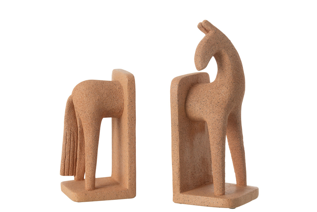 Set van 2 boekensteunen Paard Modern Resin Terra