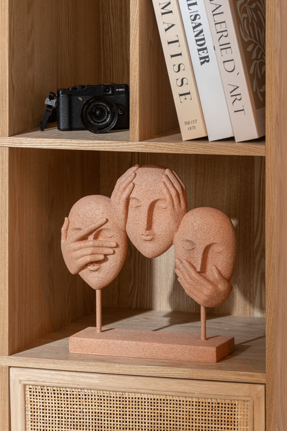 Gezicht Zien/Horen/Spreken Op Standbeeld Hars Terra