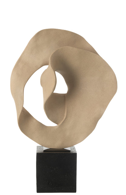 Deco Abstract Op Voet Hars Beige/Zwart