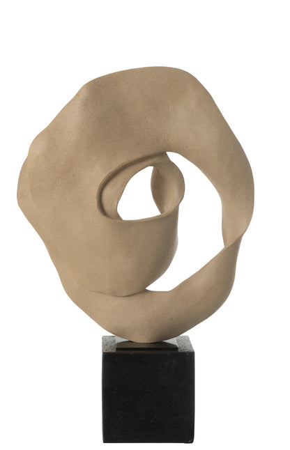 Deco Abstract Op Voet Hars Beige/Zwart