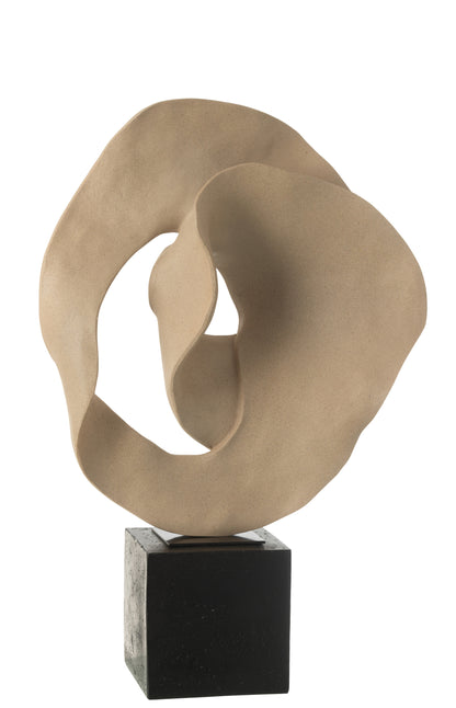 Deco Abstract Op Voet Hars Beige/Zwart
