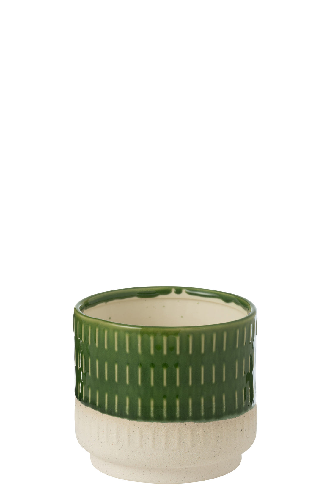 Bloempot Reya Porselein Wit/Groen