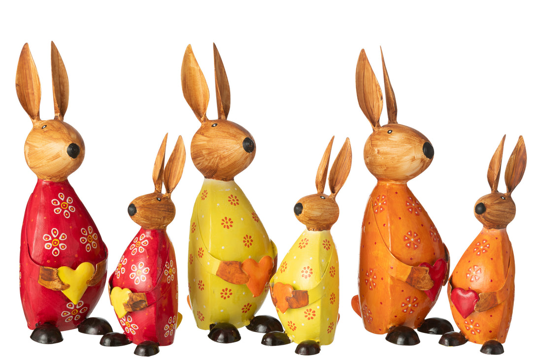 Rabbit Holding Heart Iron Mix Large Assortment Of 3