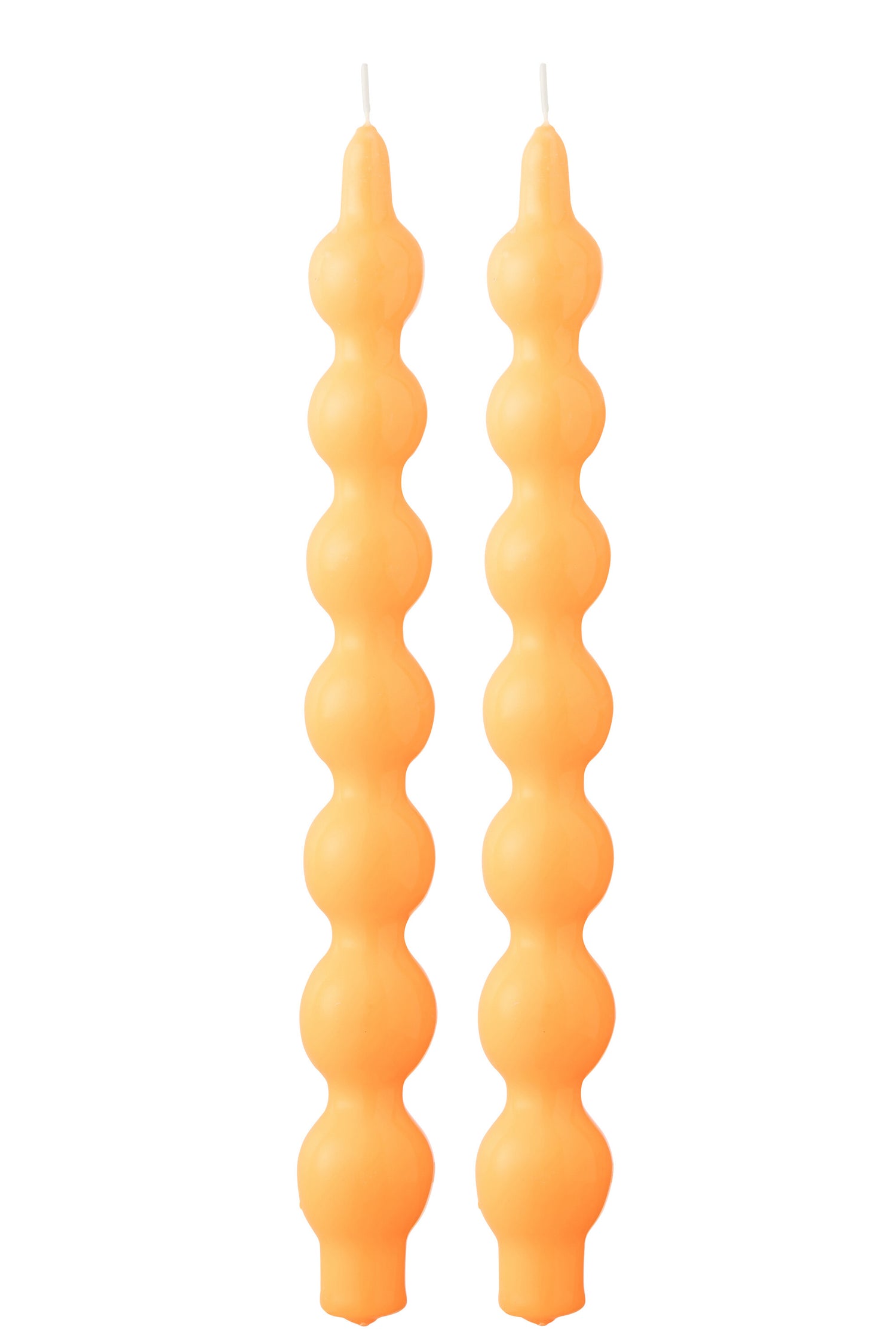 Doos van 2 kaarsenpompoen Fluo Oranje-5 uur