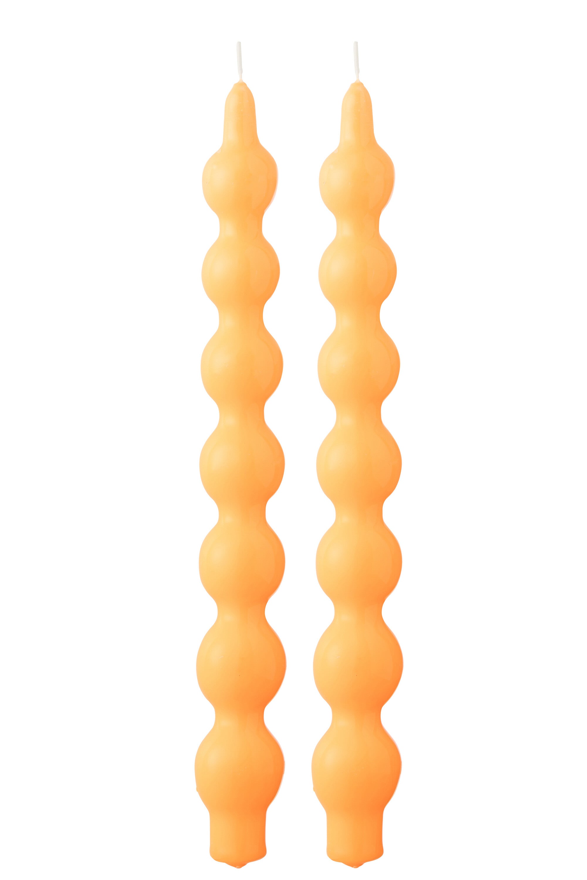Doos van 2 kaarsenpompoen Fluo Oranje-5 uur