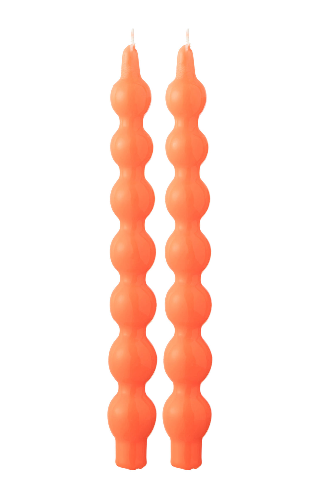 Doos van 2 kaarsenpompoen Fluo Rood-5 uur