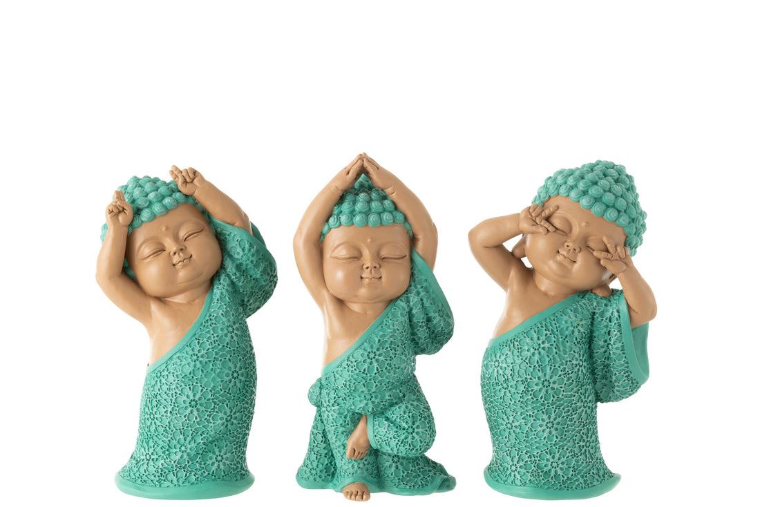 Monnik Grappige Hars Azuurblauw Assortiment Van 3