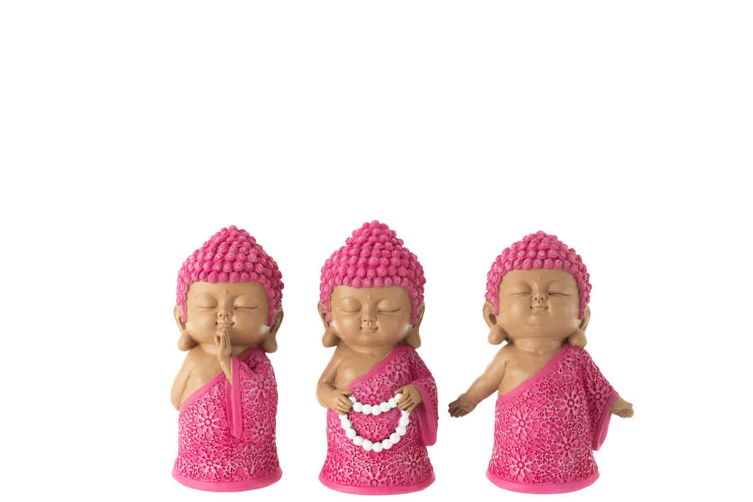 Monnik Ketting Hars Roze Assortiment Van 3
