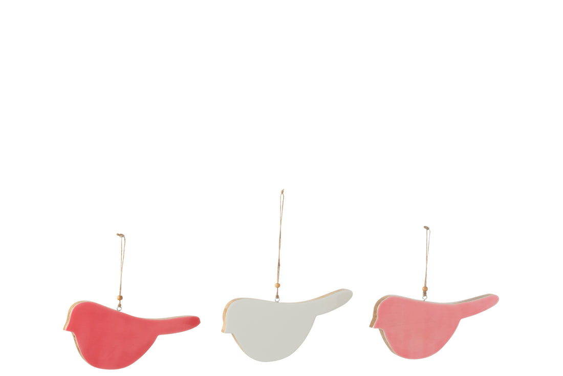 Hanger Vogel Mangohout Mix Klein Assortiment Van 3