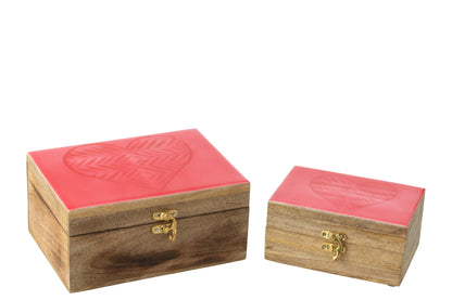 Set van 2 dozen Hart Mangohout Roze