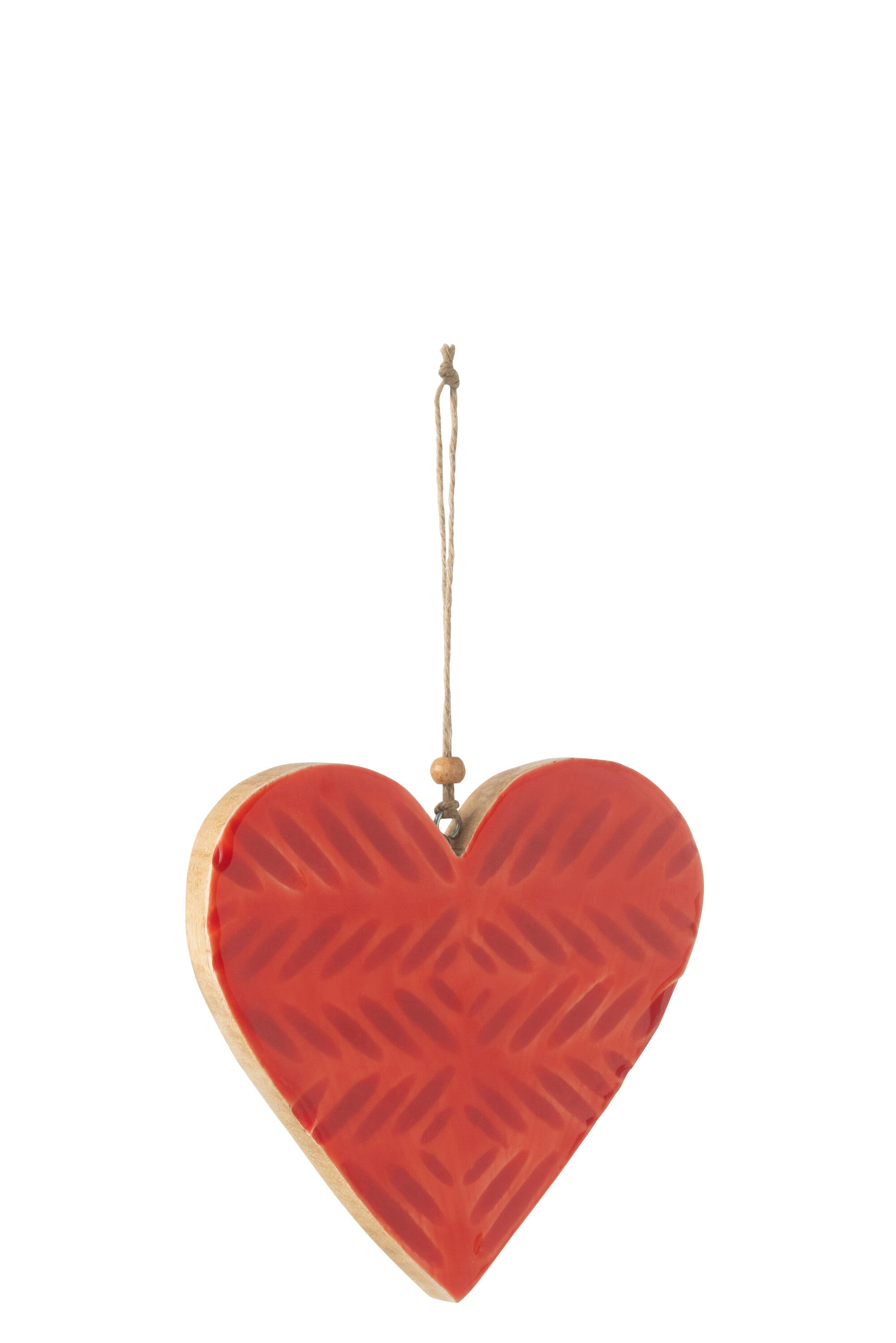Hanger Hart Ovaal Mangohout Rood Medium