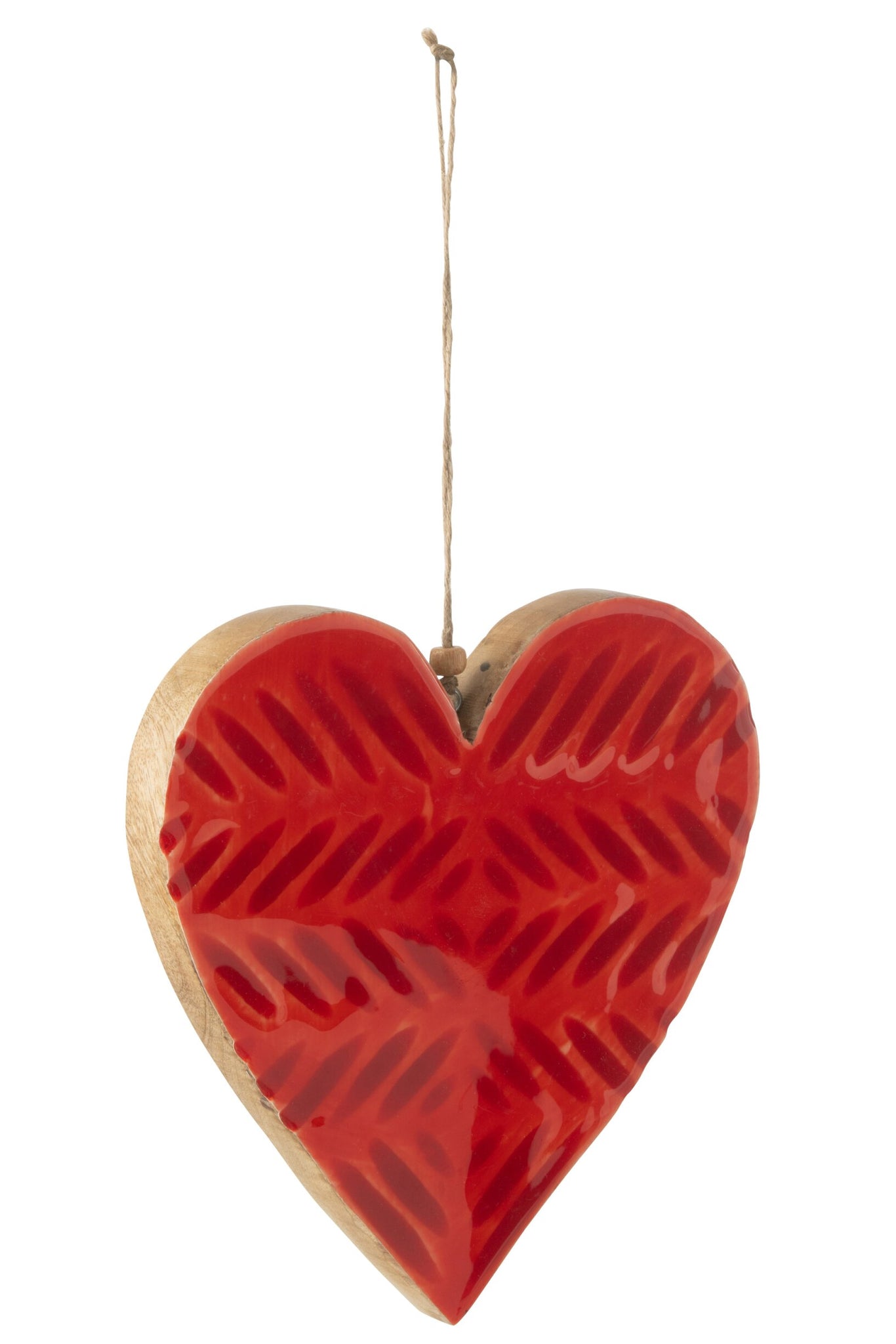 Hanger Hart Ovaal Mangohout Rood Groot