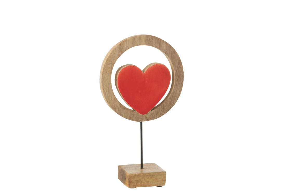 Hartcirkel op standaard mangohout rood medium