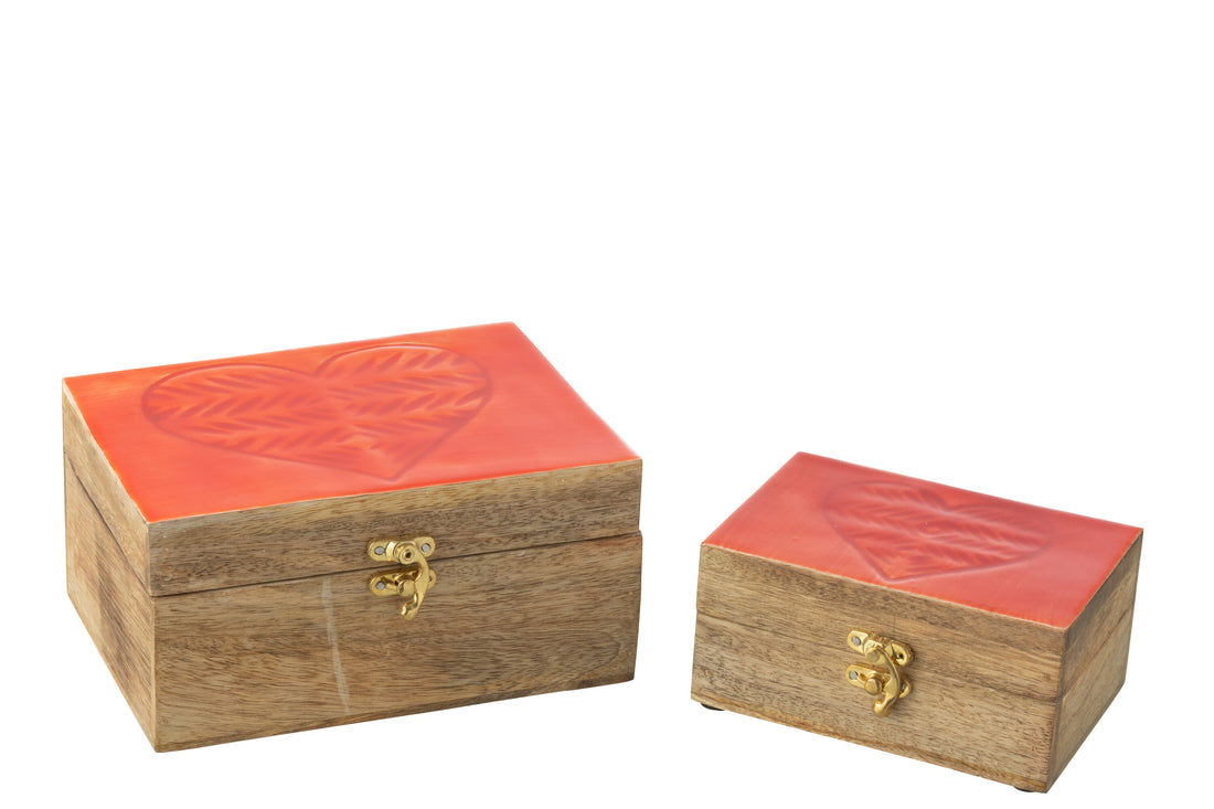 Set van 2 dozen Hart Mangohout Rood