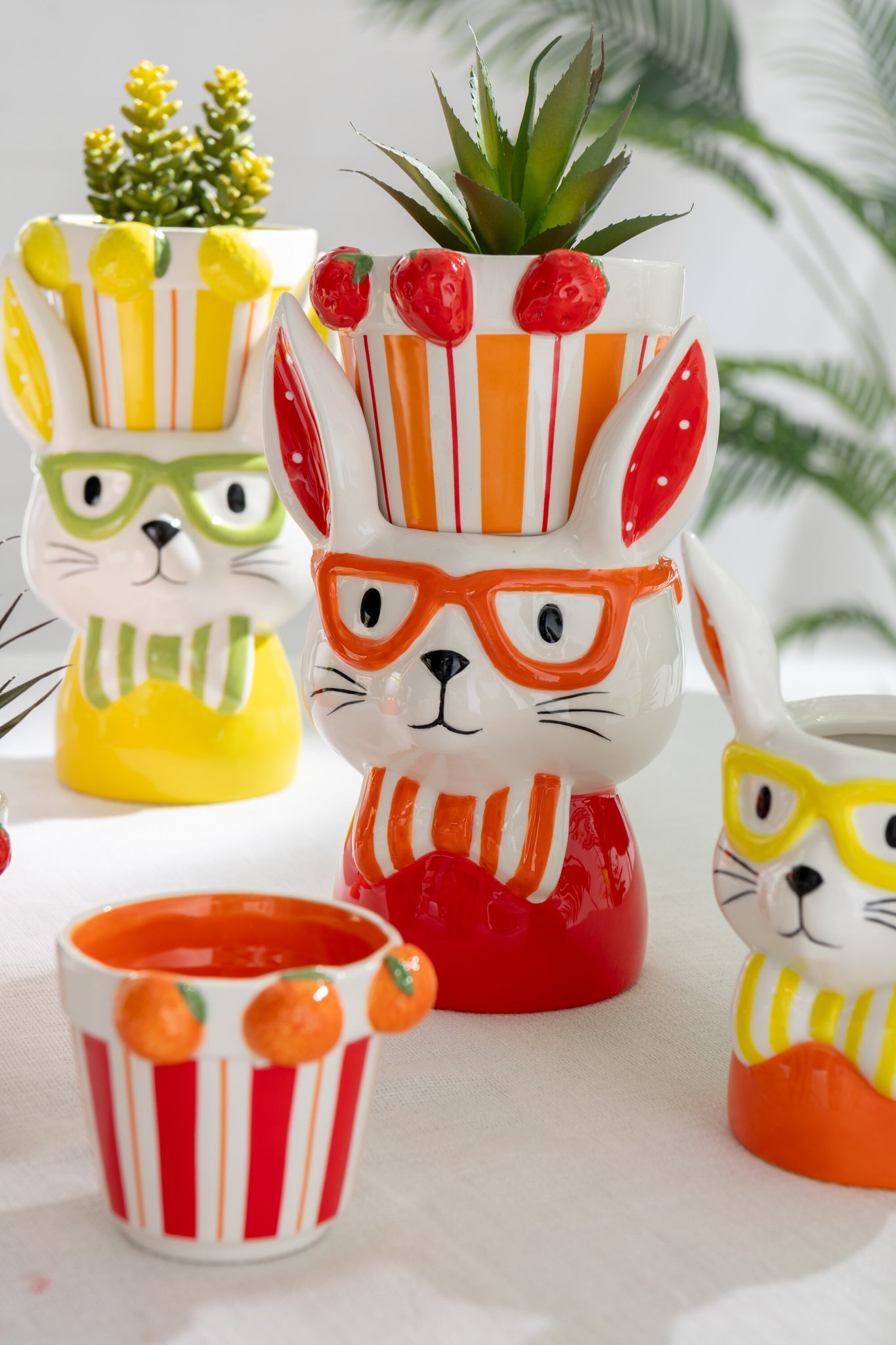 Bloempot 2 Delen Konijn Dolomiet Mix Groot Assortiment Van 3