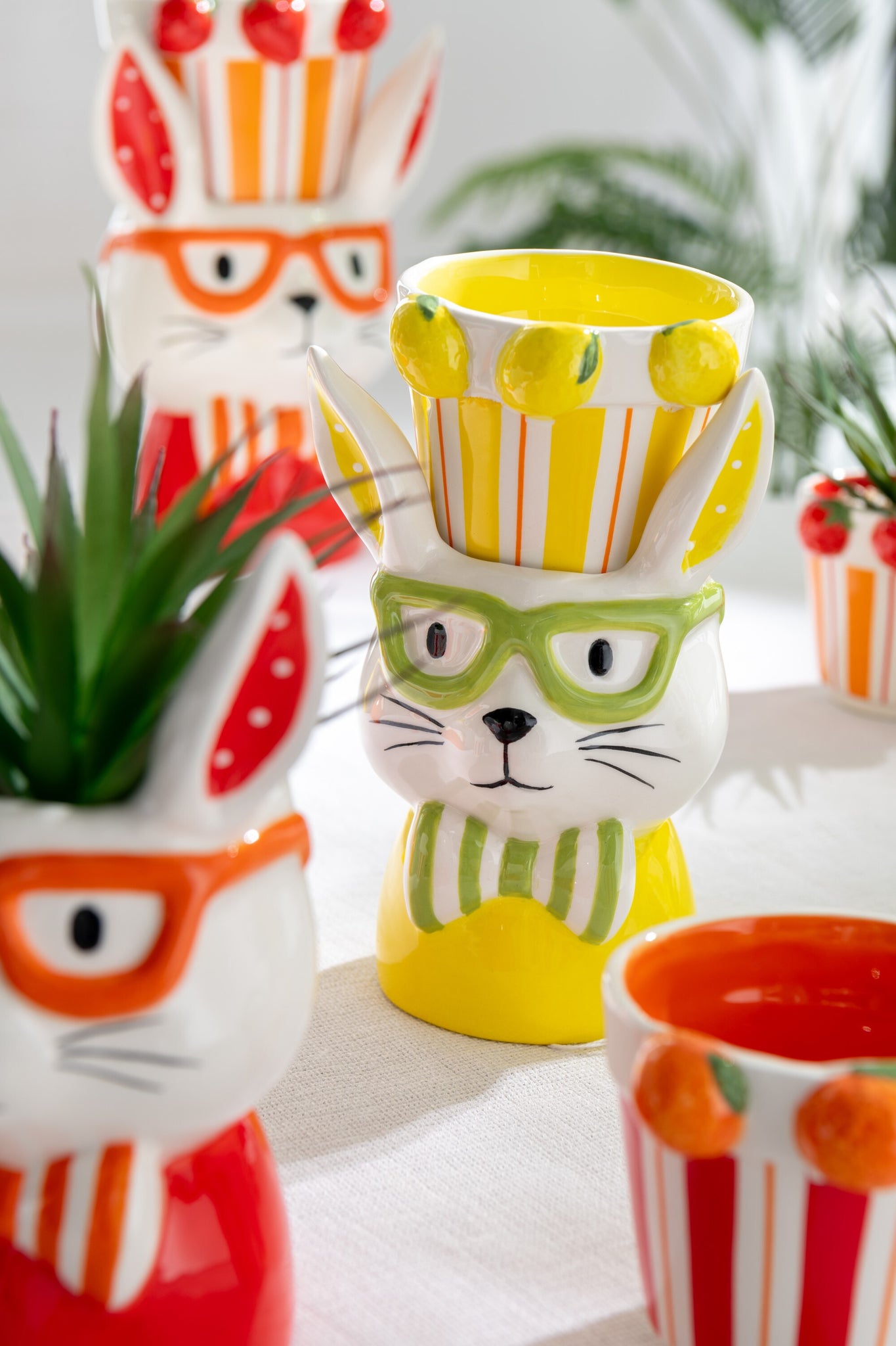Bloempot 2 Delen Konijn Dolomiet Mix Groot Assortiment Van 3