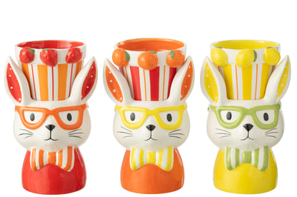 Bloempot 2 Delen Konijn Dolomiet Mix Groot Assortiment Van 3