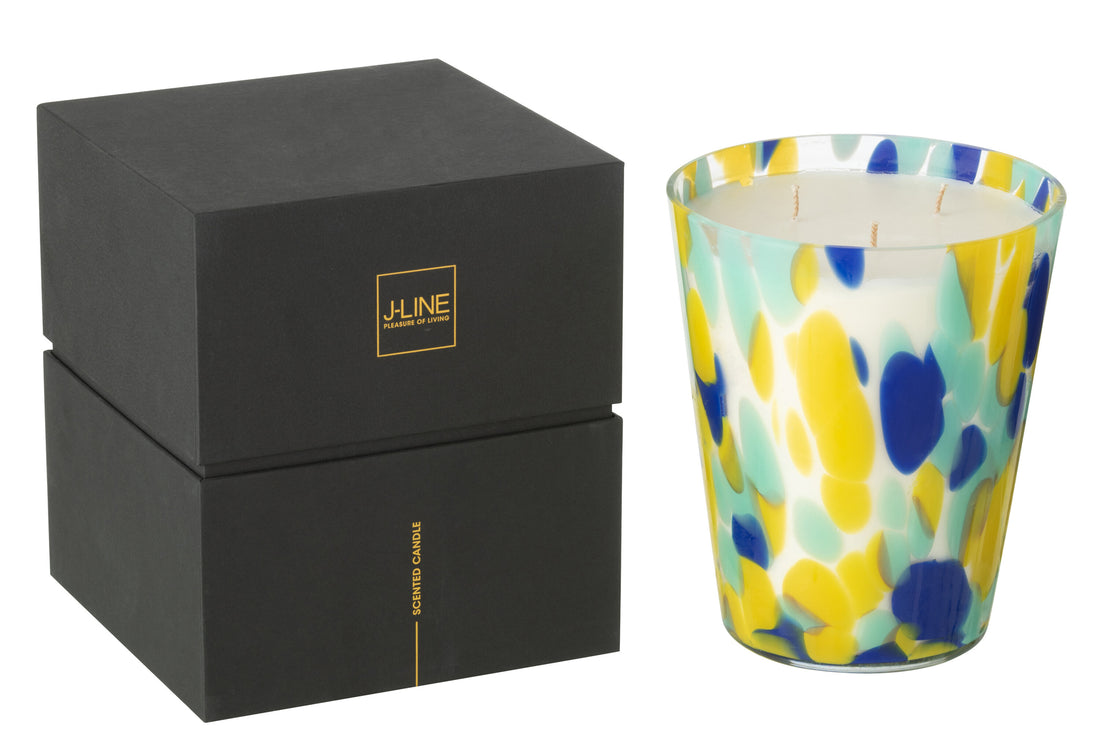 Geurkaars Noa Blauw/Geel Groot-95Uur