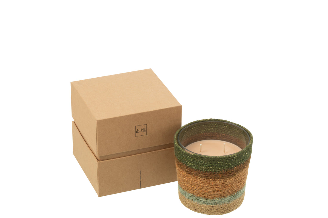 Geurkaarsmand Was Beige/Blauw Klein-45 uur