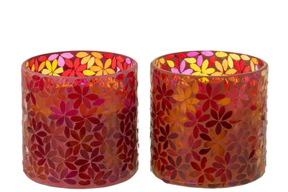 Geurkaars Bloemenmozaïek Was Medium Assortiment Van 2-45 Uur