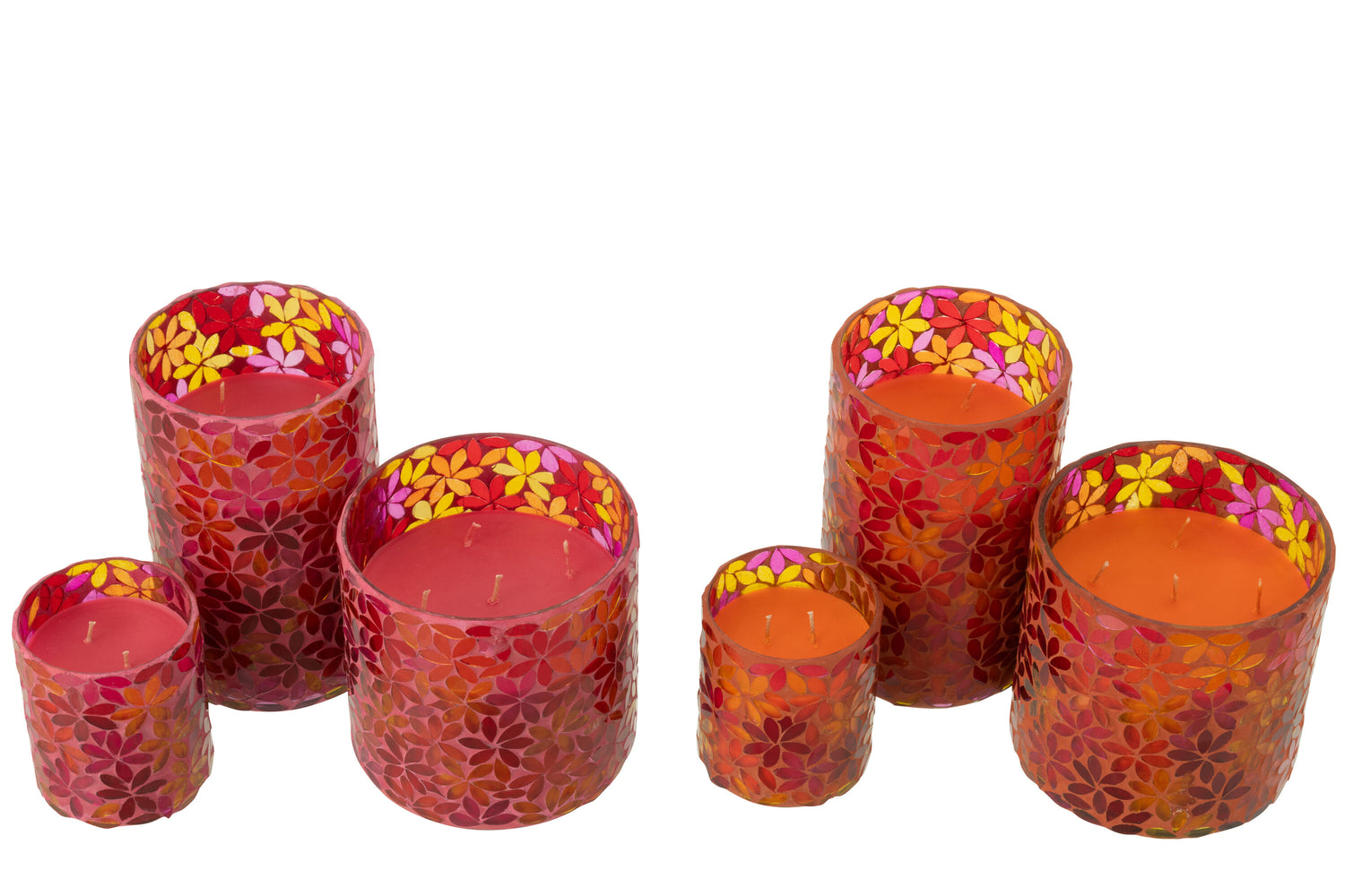 Geurkaars Bloemenmozaïek Was Groot Assortiment Van 2-55 Uur