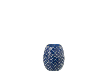 Geurkaars Mia Mosaic Blauw klein-90H