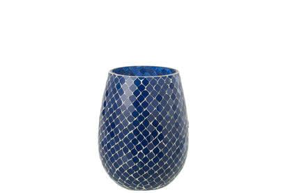 Geurkaars Mia Mosaic Blauw Medium-120H