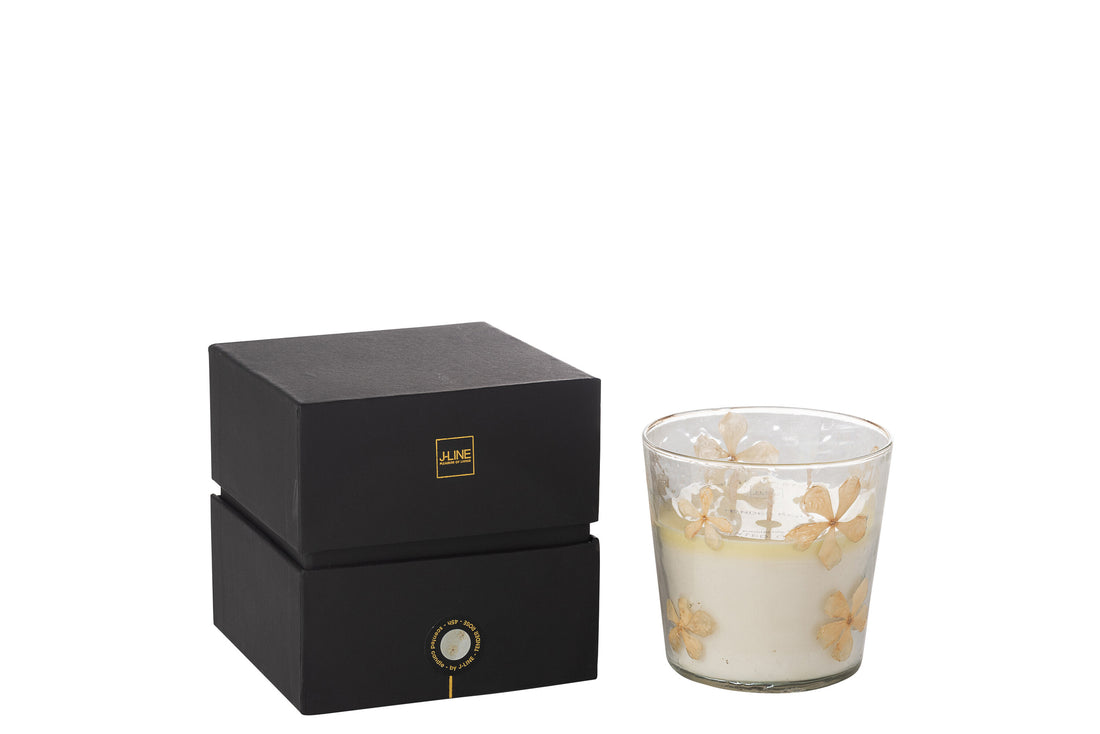 Scented Candle Flower Glass Transparent Small-45Hours