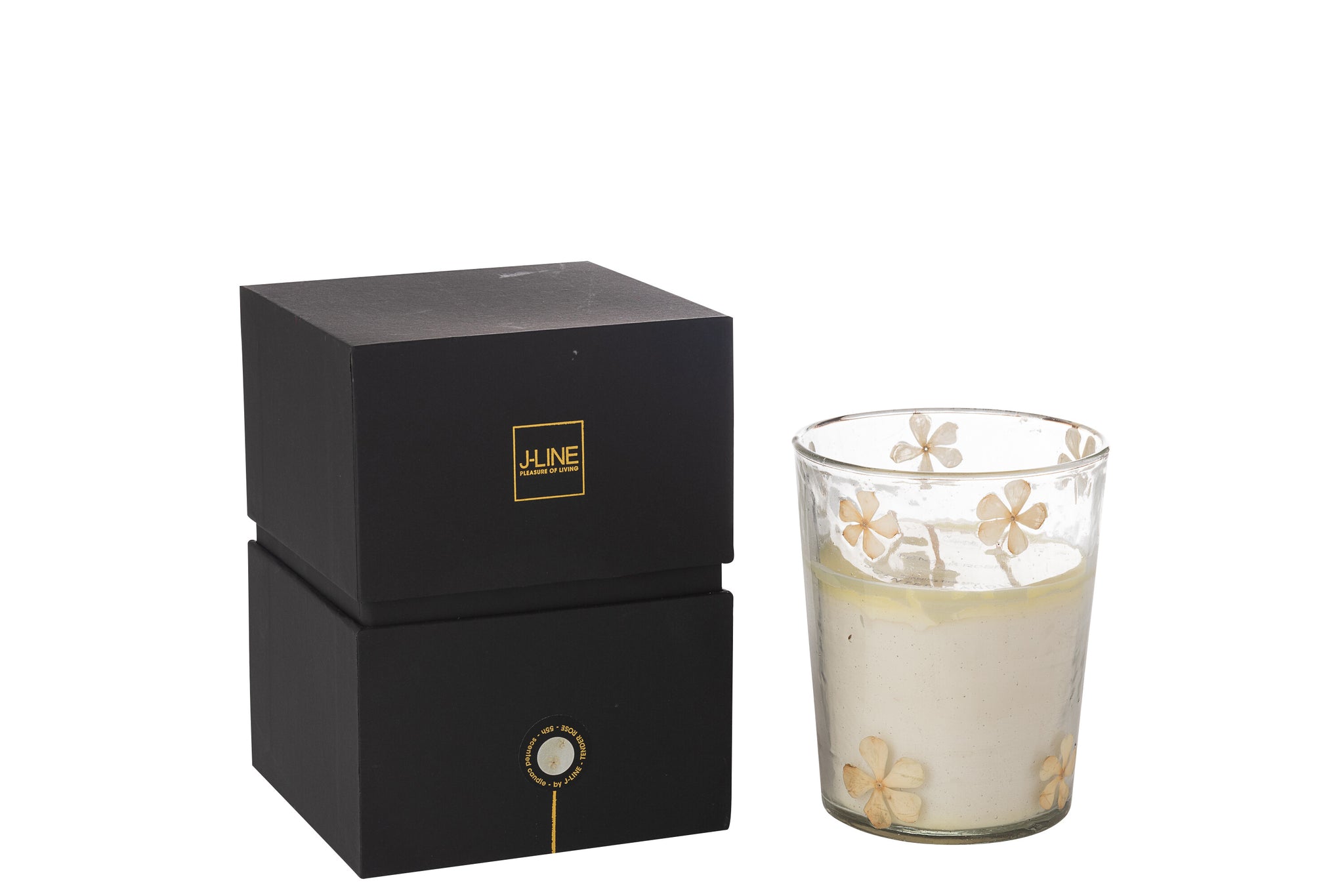 Scented Candle Flower Glass Transparent Medium-55Hours