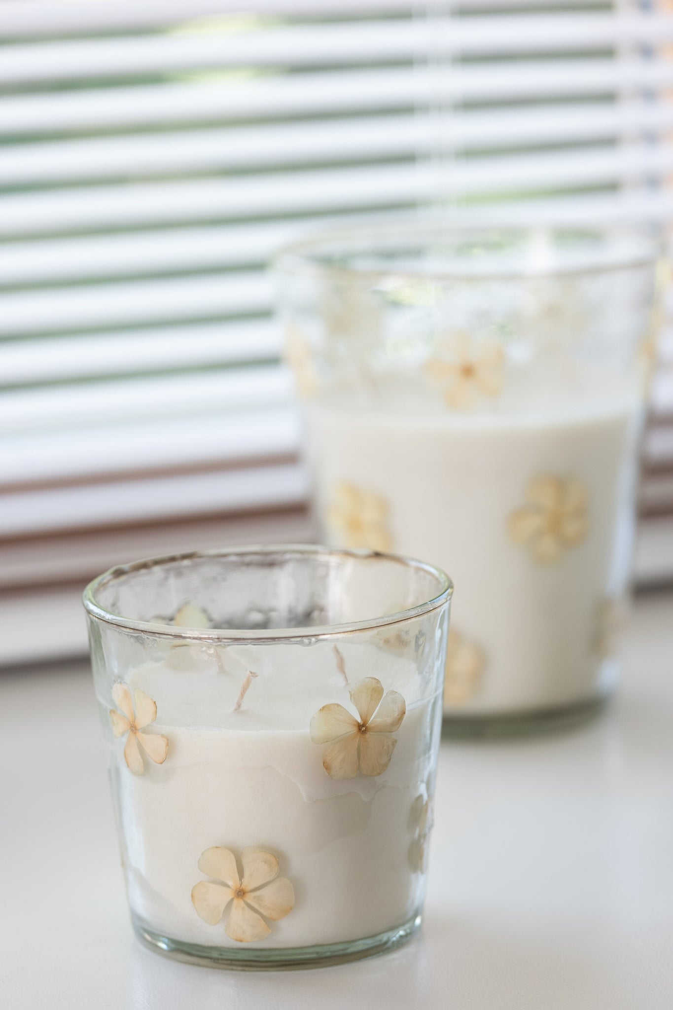 Scented Candle Flower Glass Transparent Medium-55Hours