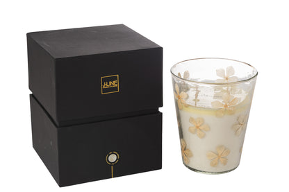 Scented Candle Flower Glass Transparent Large-75Hours