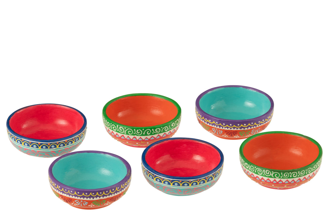 Doos van 6 kommen Mumbai Terracotta Mix