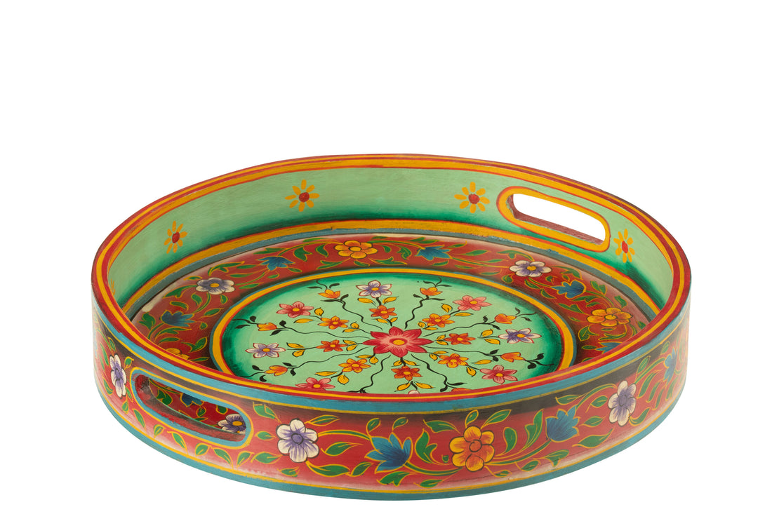 Handvatten voor dienbladen van rond mangohoutmix