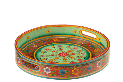 Handvatten voor dienbladen van rond mangohoutmix