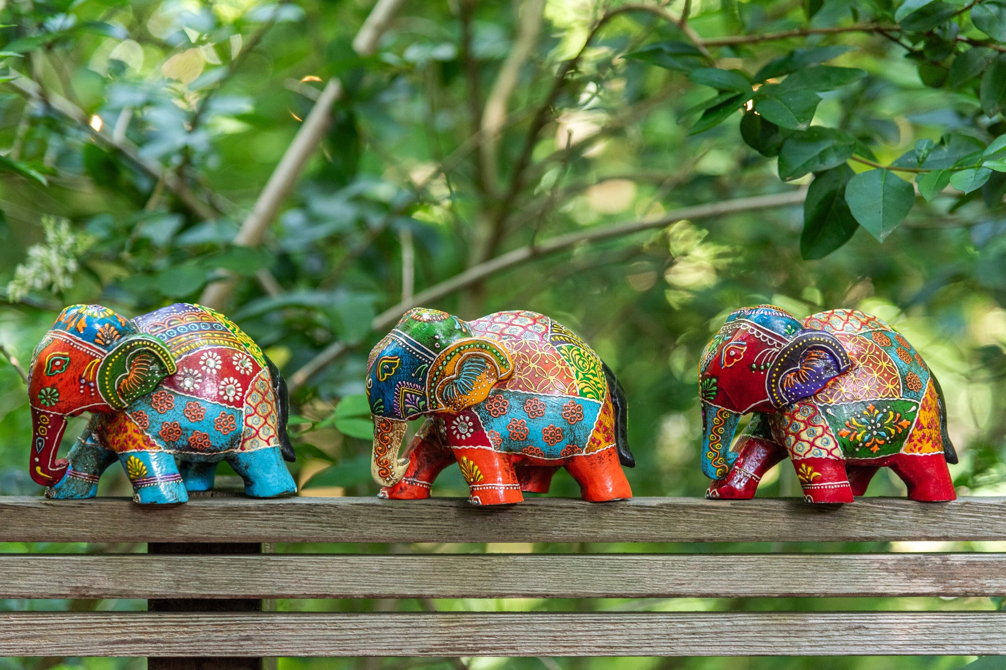 Olifant Delhi Mango Hout Mix Kleine Assortiment Van 4