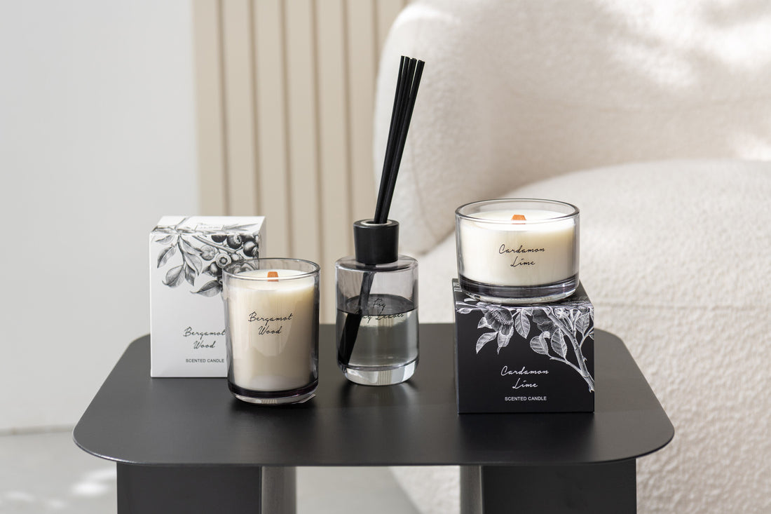 Scented Candle Bergamot Wood Soy Wax Large-50 Hours