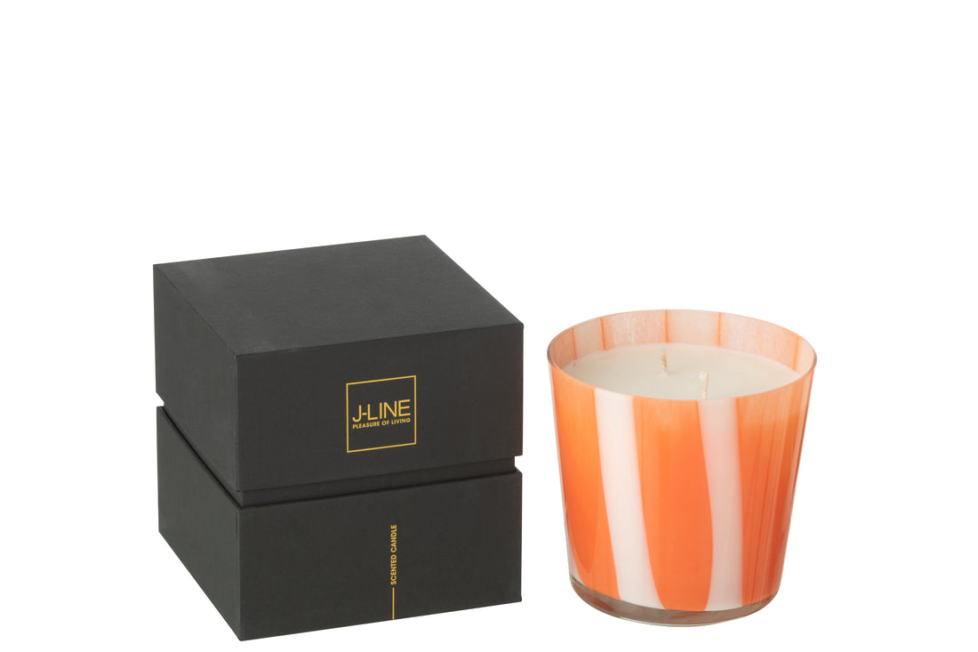 Geurkaars Noa Lines Oranje Klein-50 uur