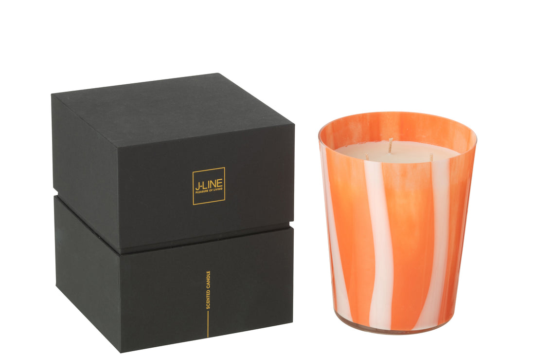 Geurkaars Noa Lines Oranje Medium-68 uur