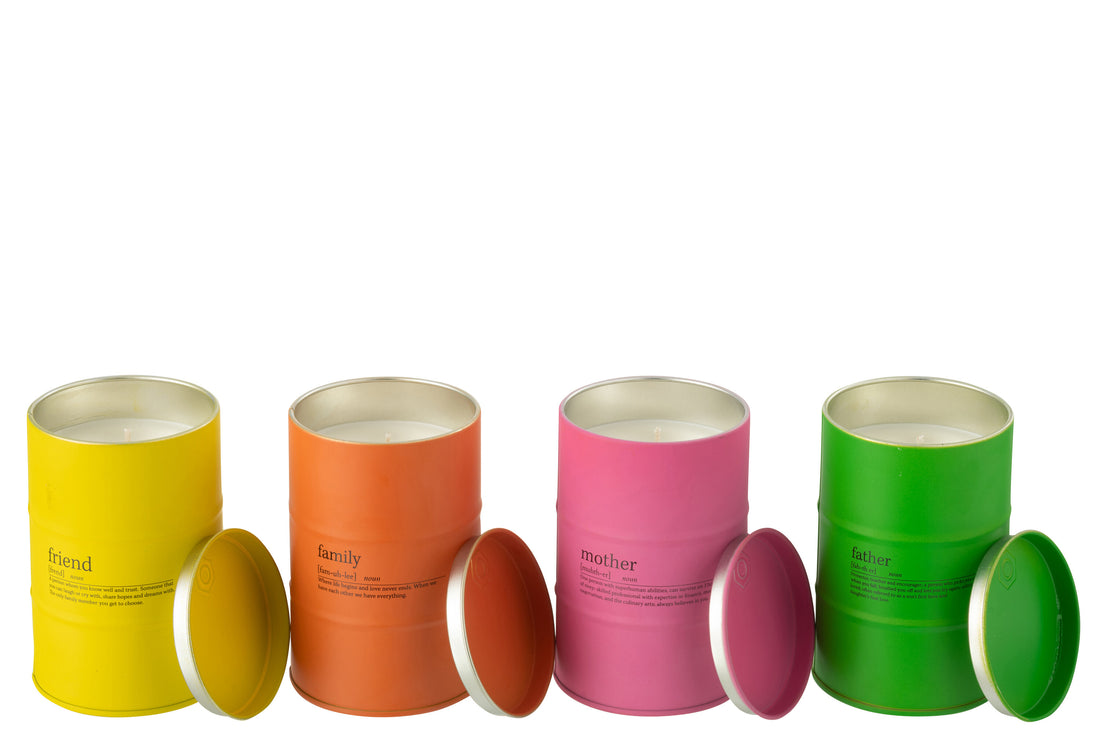 Geurkaars Familie Quote Engels-Frans Mix-50H Assortiment Van 4