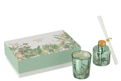 Cadeauset Kaars+Diffuser Wandeling In Het Bos Groen