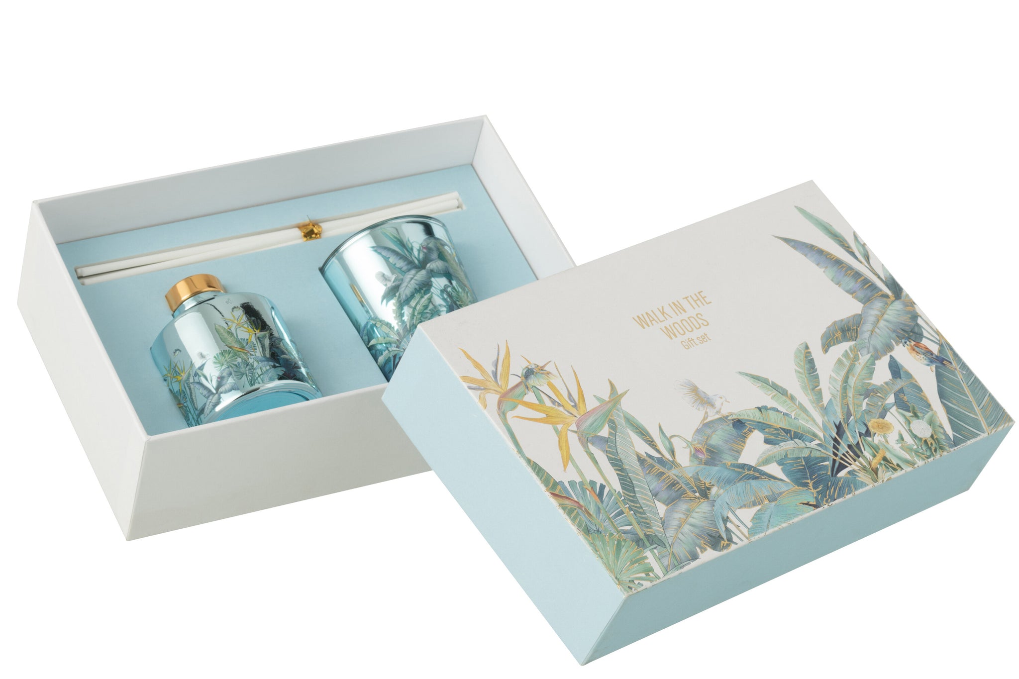 Cadeauset Kaars + Diffuser Wandeling in het Bos Blauw