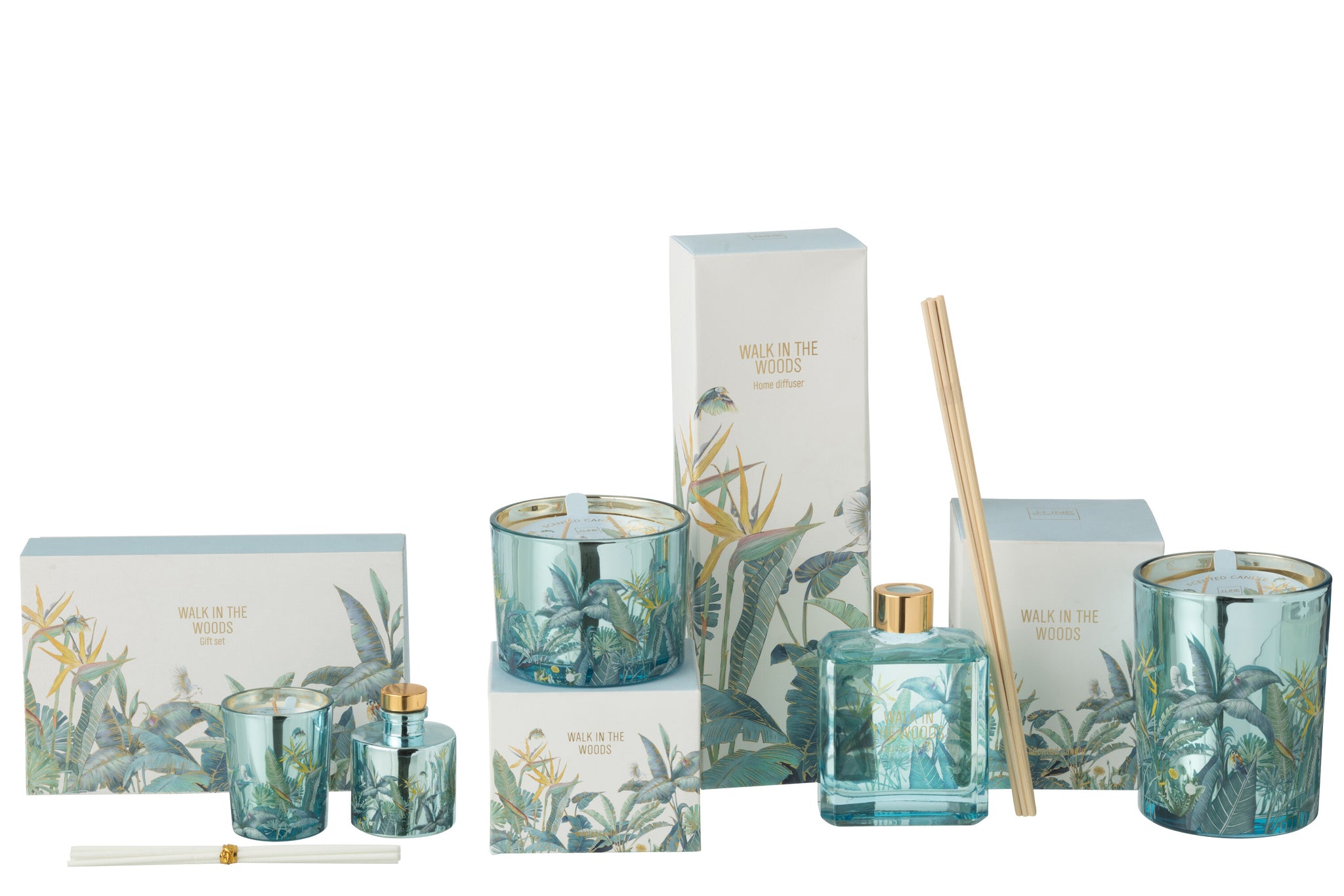 Cadeauset Kaars + Diffuser Wandeling in het Bos Blauw