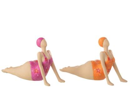 Vrouw Yoga Liggend Polyresin Mix Assortiment Van 2