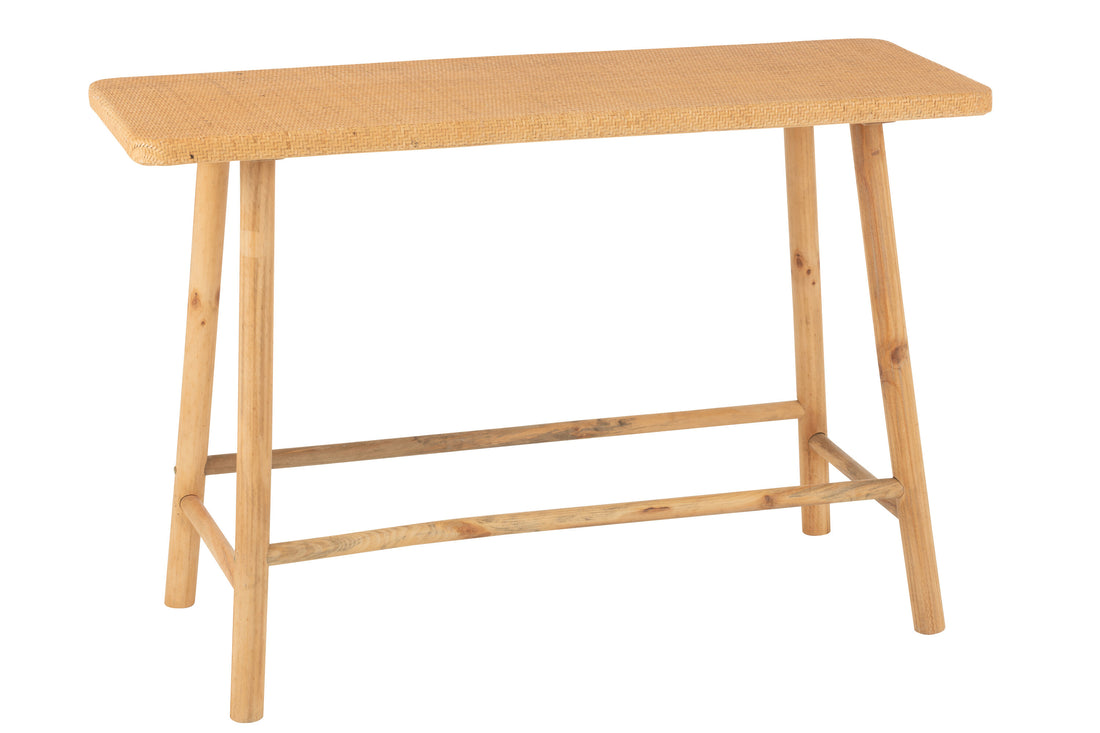 Rechthoekige console van riet/sparrenhout natuurlijk